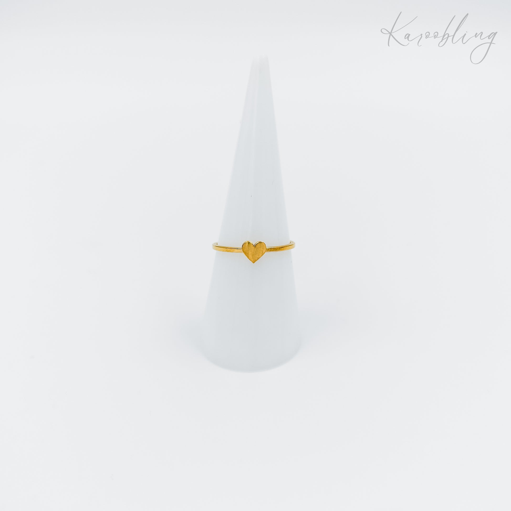 gold plated tiny heart ring (water & tarnish proof)