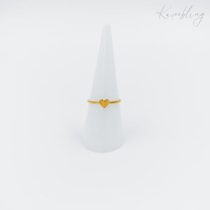 gold plated tiny heart ring (water & tarnish proof)