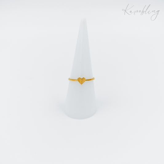 gold plated tiny heart ring (water & tarnish proof)