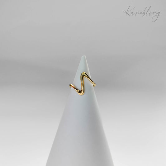 Gold Plated Wavy Ring