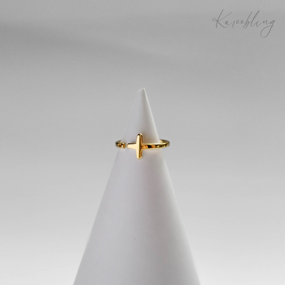 Gold Plated Wrap Around Cross Ring – Karoobling