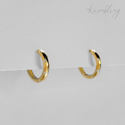 Gold Stardust Sparkle Hoop Earrings