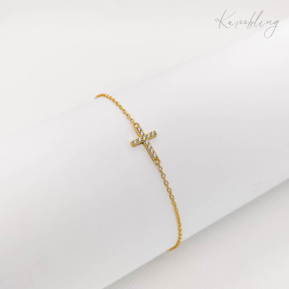 Sterling Silver Divine Sparkle Crosslink Bracelet