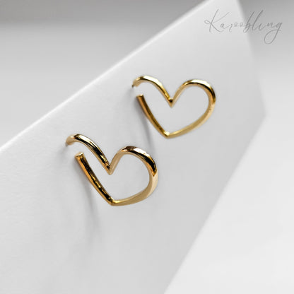 Gold Heart Hoop Earrings