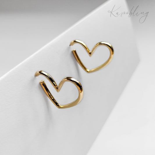 Gold Heart Hoop Earrings