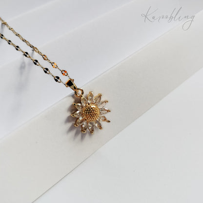 Gold Plated Radiant Bloom Sunflower Necklace