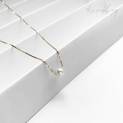 Golden Opaline Pearl Chain Necklace