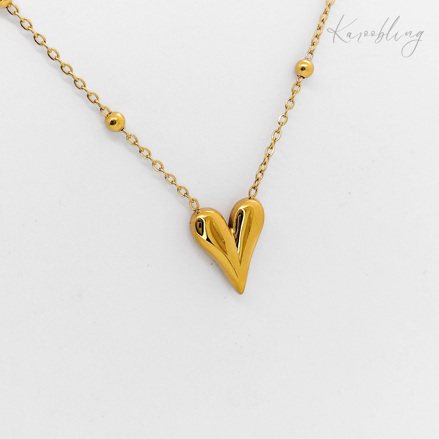 heart pendant necklace gold-plated (water & tarnish proof)