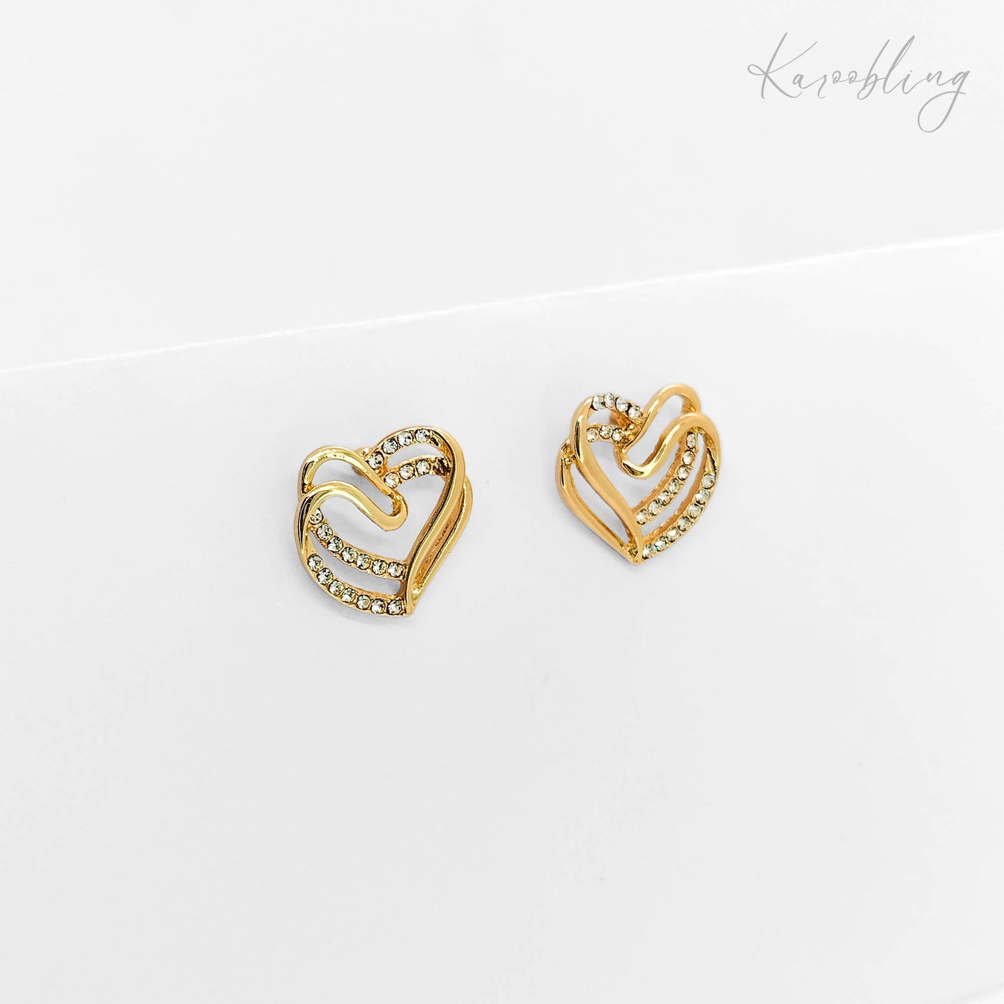 heart stud earrings gold water & tarnish proof 