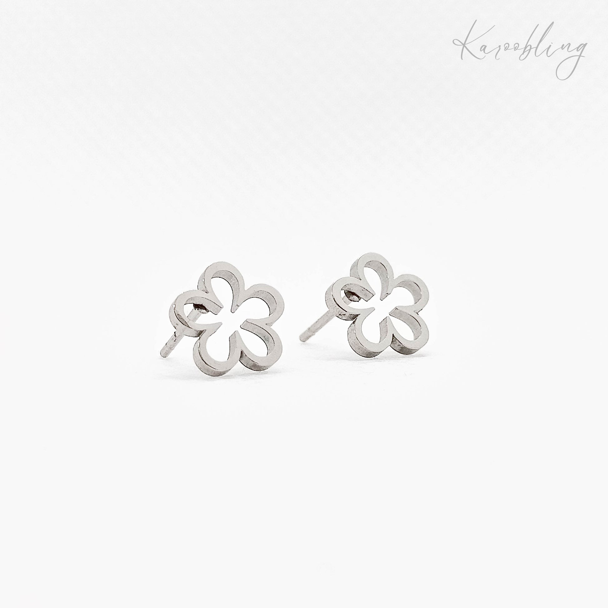 hollow flower stud earrings silver-plated (water & tarnish proof)