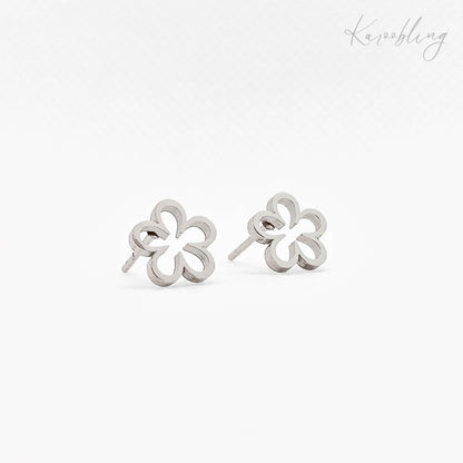 hollow flower stud earrings silver-plated (water & tarnish proof)