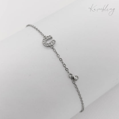 horseshoe charm sterling silver bracelet