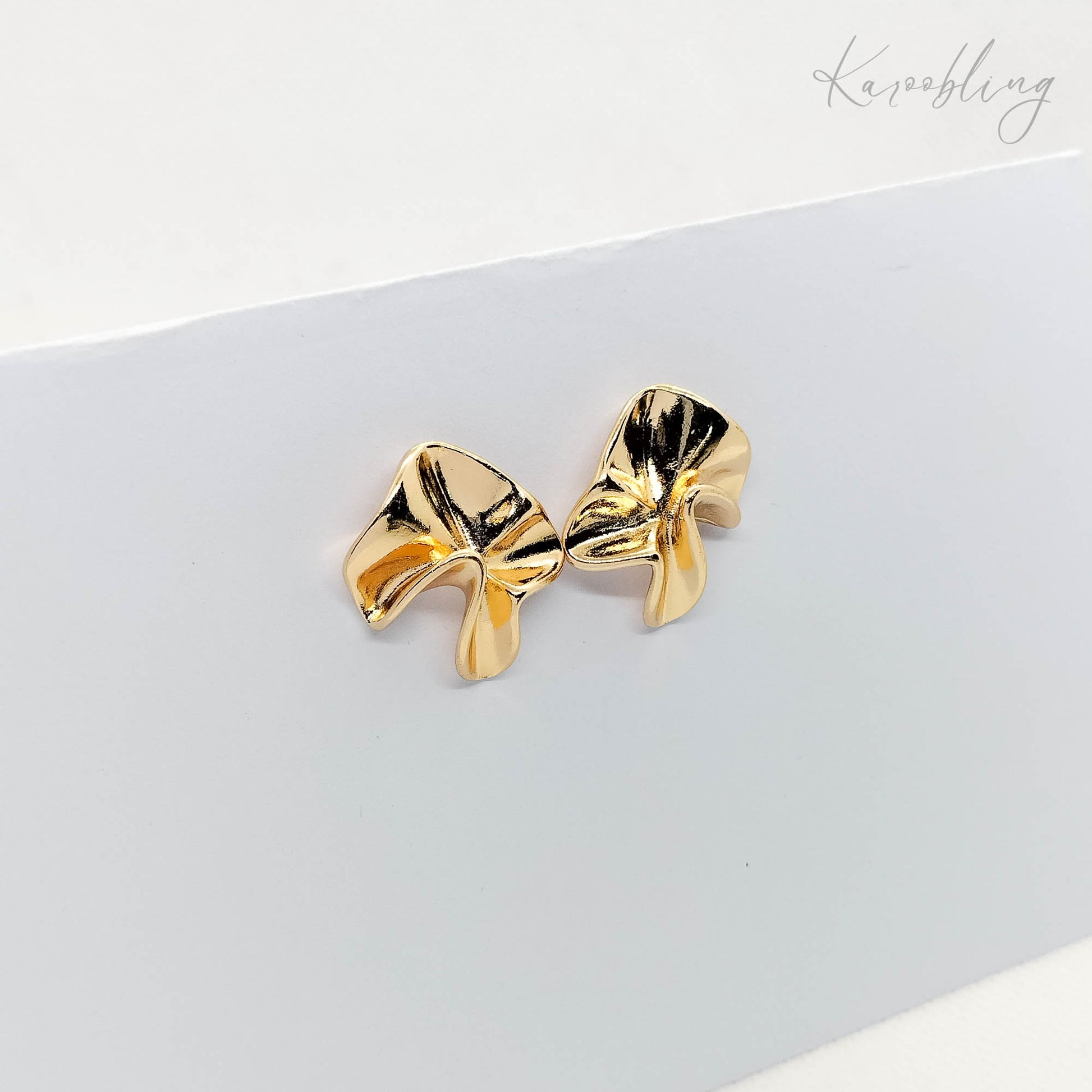 Irregular Stud Earrings - side angle