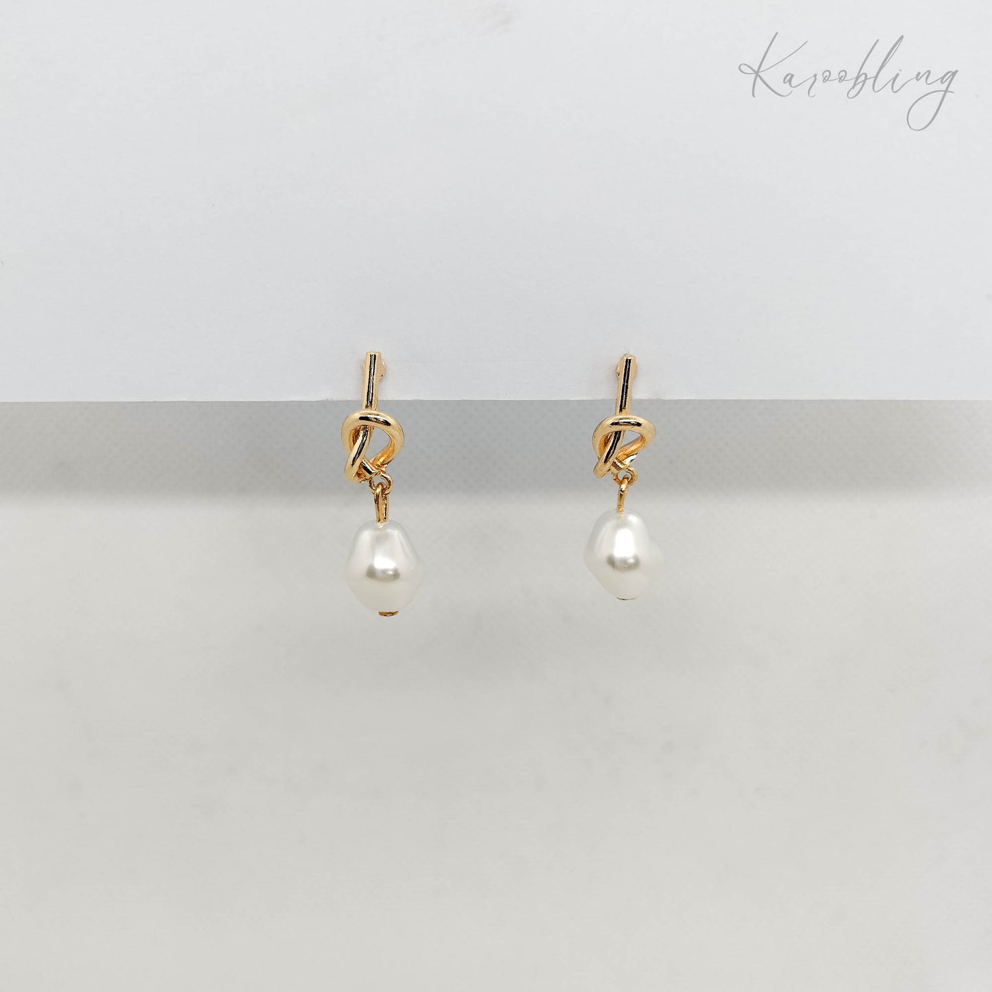 Knotted Pearl Dangle Earrings