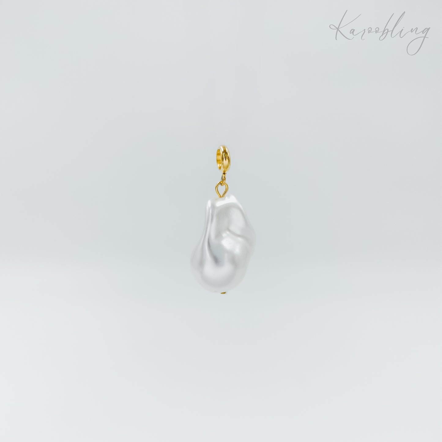 large gold plated baroque pearl charms (water & tarnish proof)