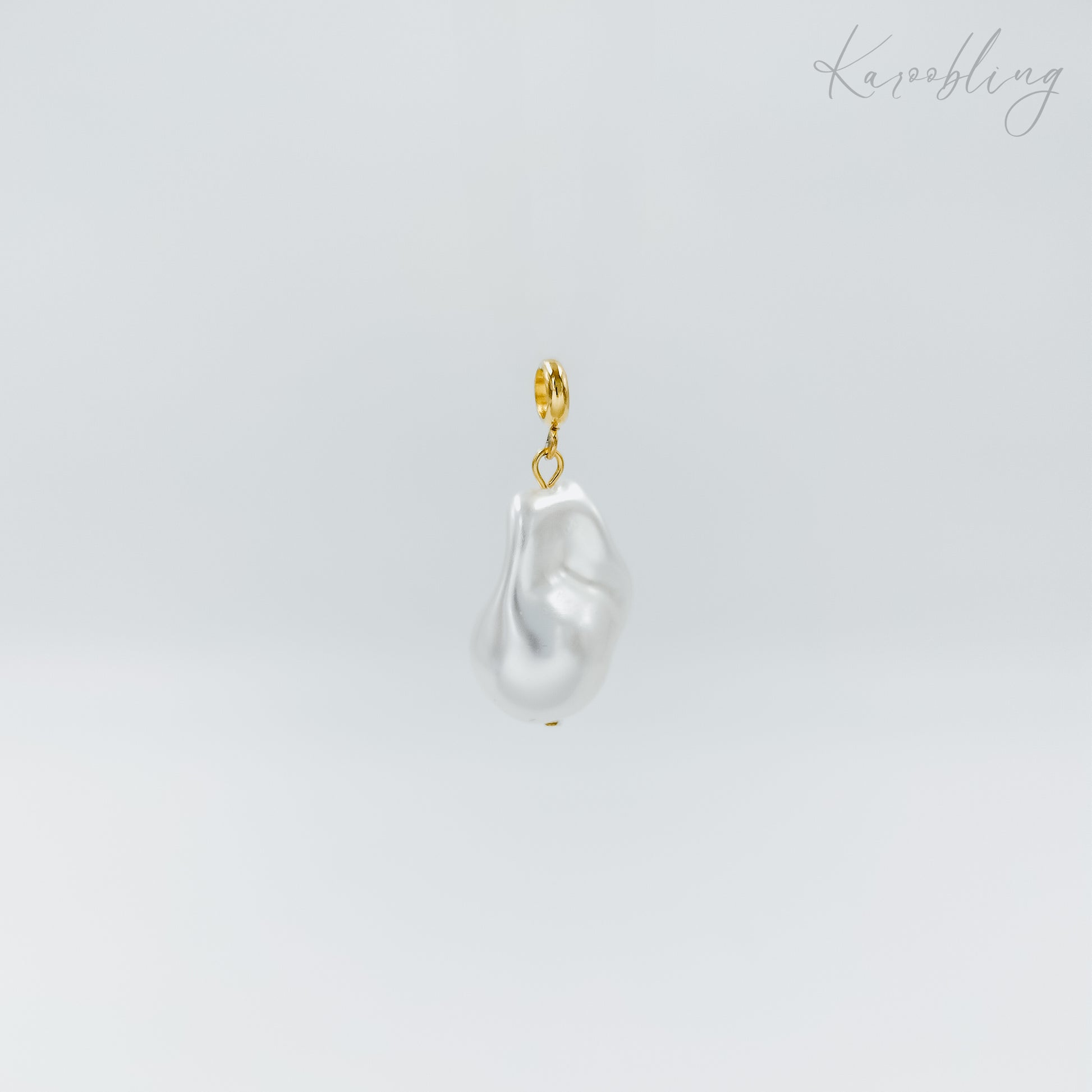 large gold plated baroque pearl charms (water & tarnish proof)