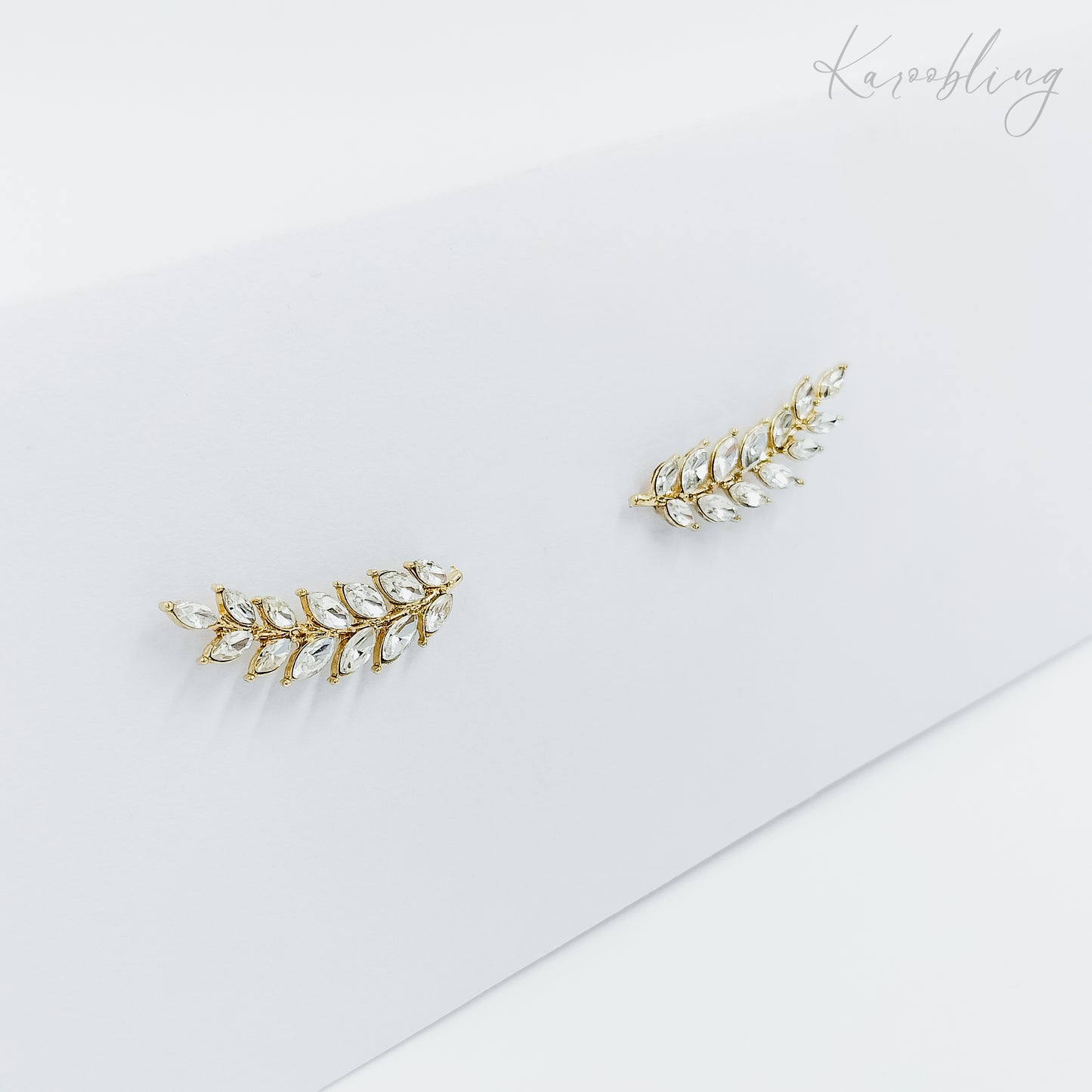 leaf cuff earrings gold plated