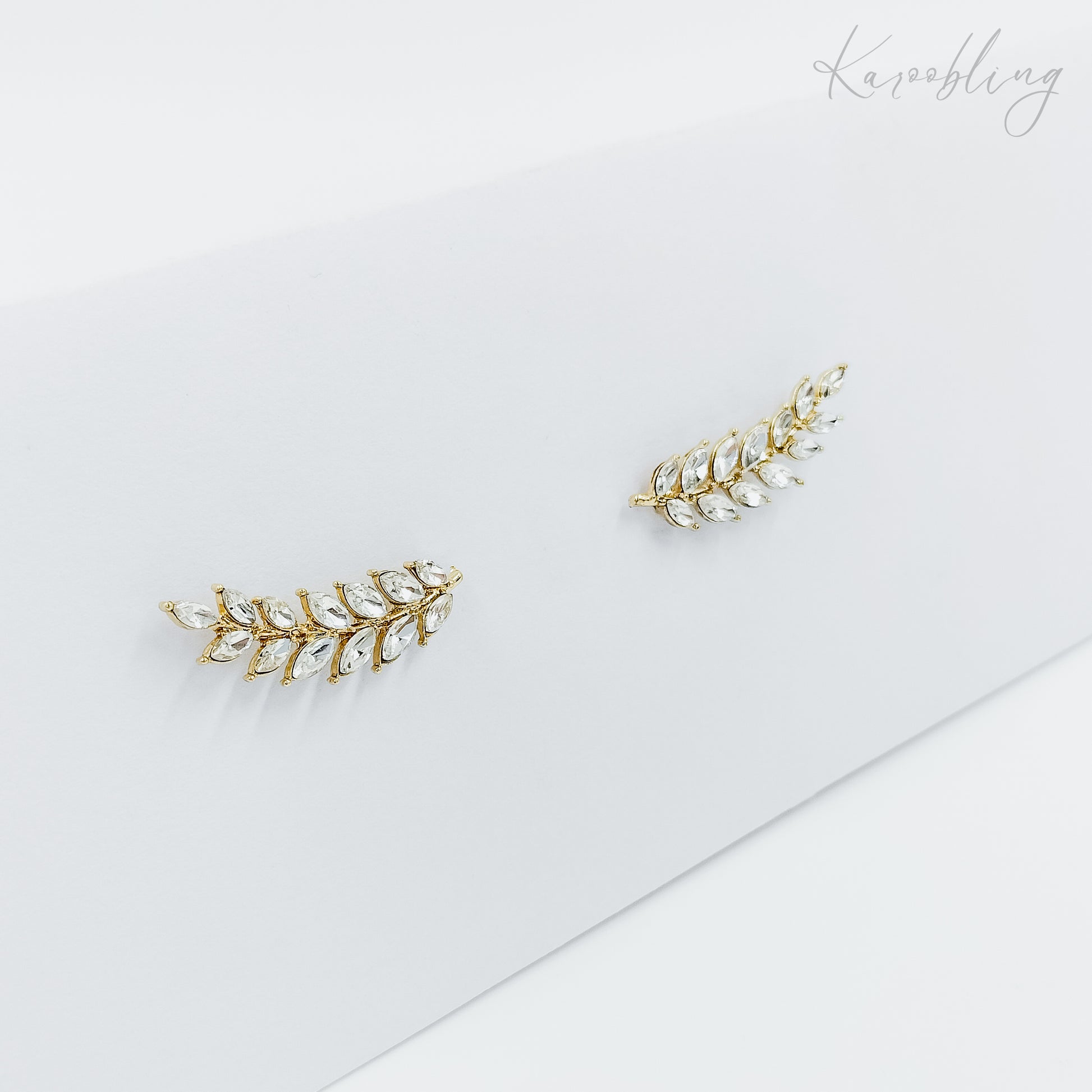 leaf cuff earrings gold plated