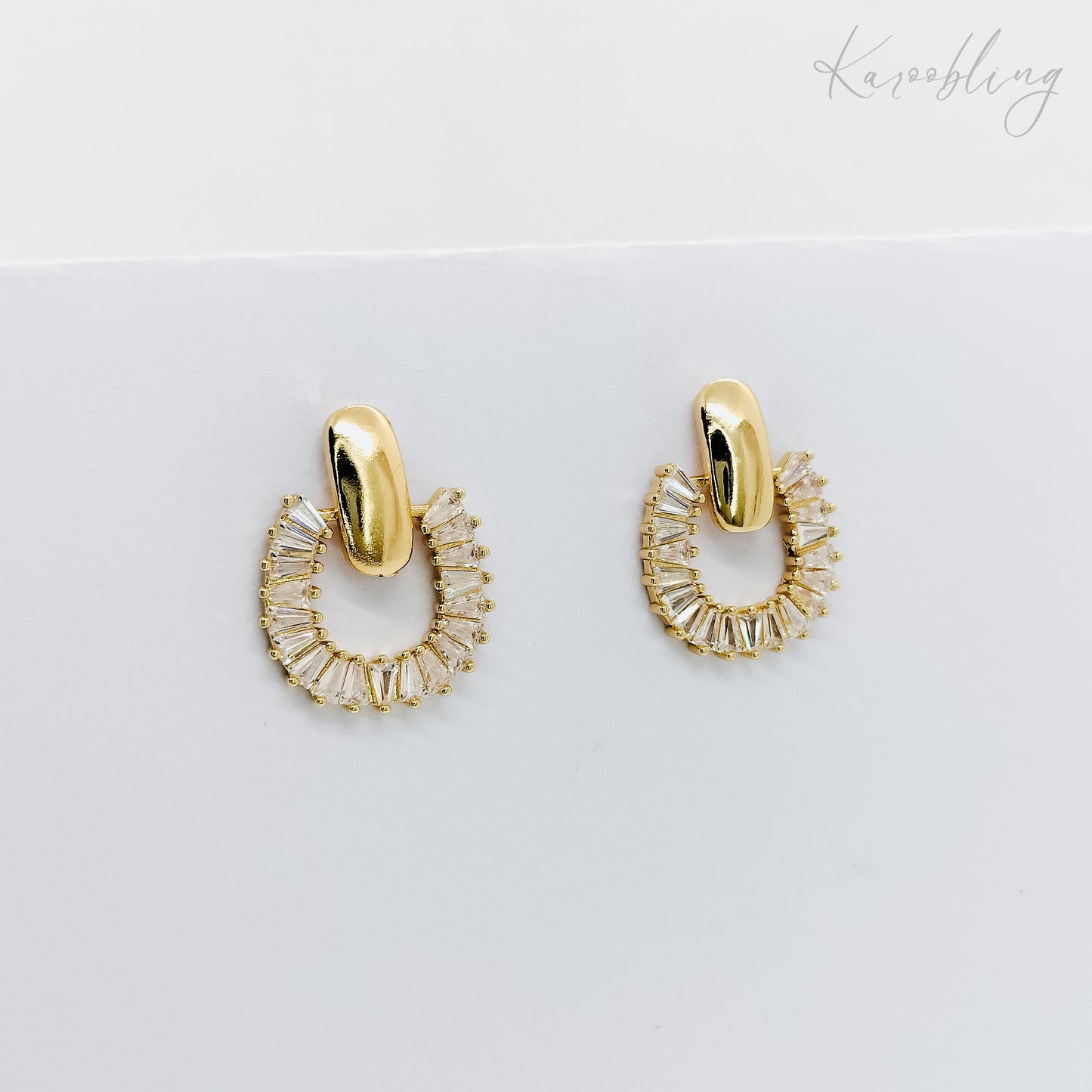 lux statement dangle earrings gold plated