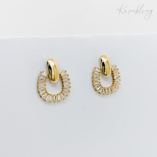 lux statement dangle earrings gold plated