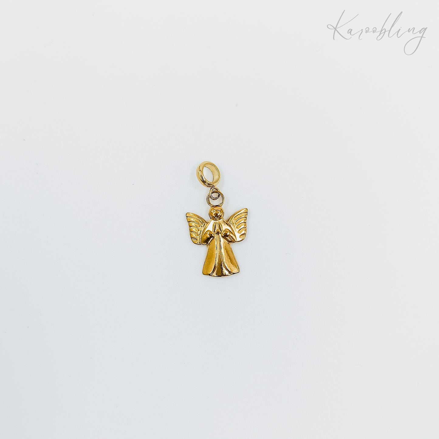 medium angel charm gold plated (water & tarnish proof)