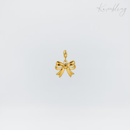 Medium Gold Plated Bow Charm