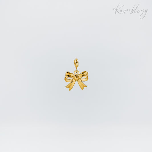 Medium Gold Plated Bow Charm