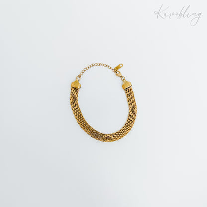 mesh chain gold plated bracelet (water & tarnishproof)