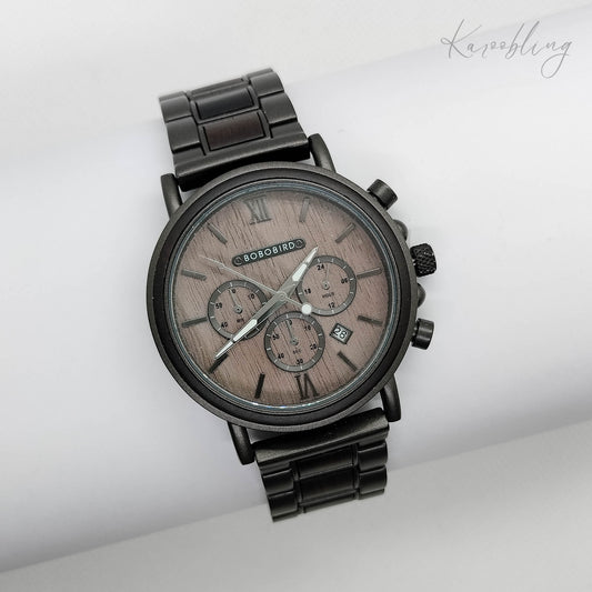 Midnight Ember Ebony Men's Wooden Watch