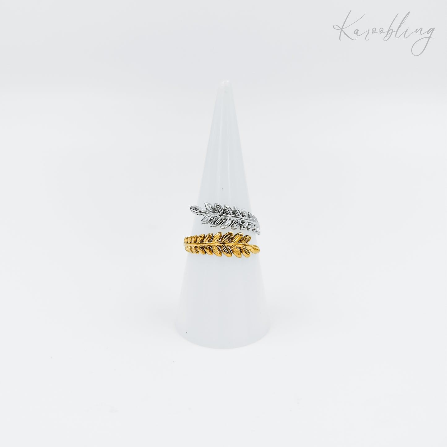 mixed metal leaf ring (water & tarnish proof)