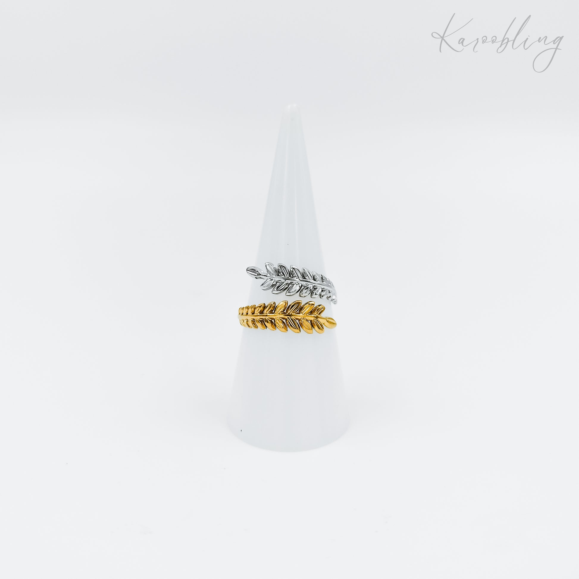 mixed metal leaf ring (water & tarnish proof)