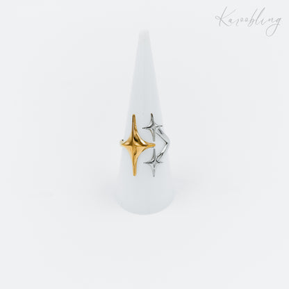 mixed metal starburst ring (water & tarnish proof)