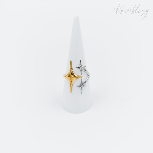 mixed metal starburst ring (water & tarnish proof)