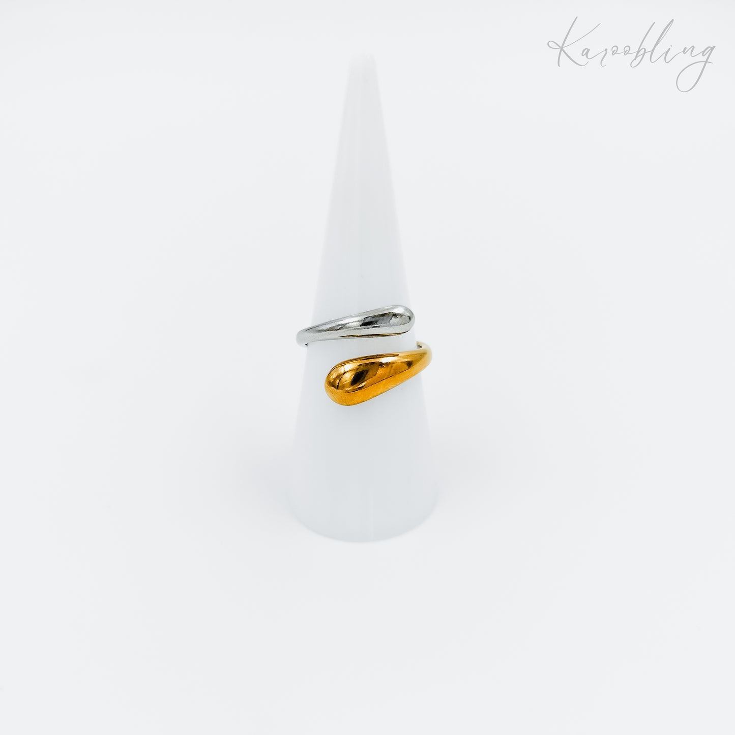 mixed metal teardrop ring (water & tarnish proof)