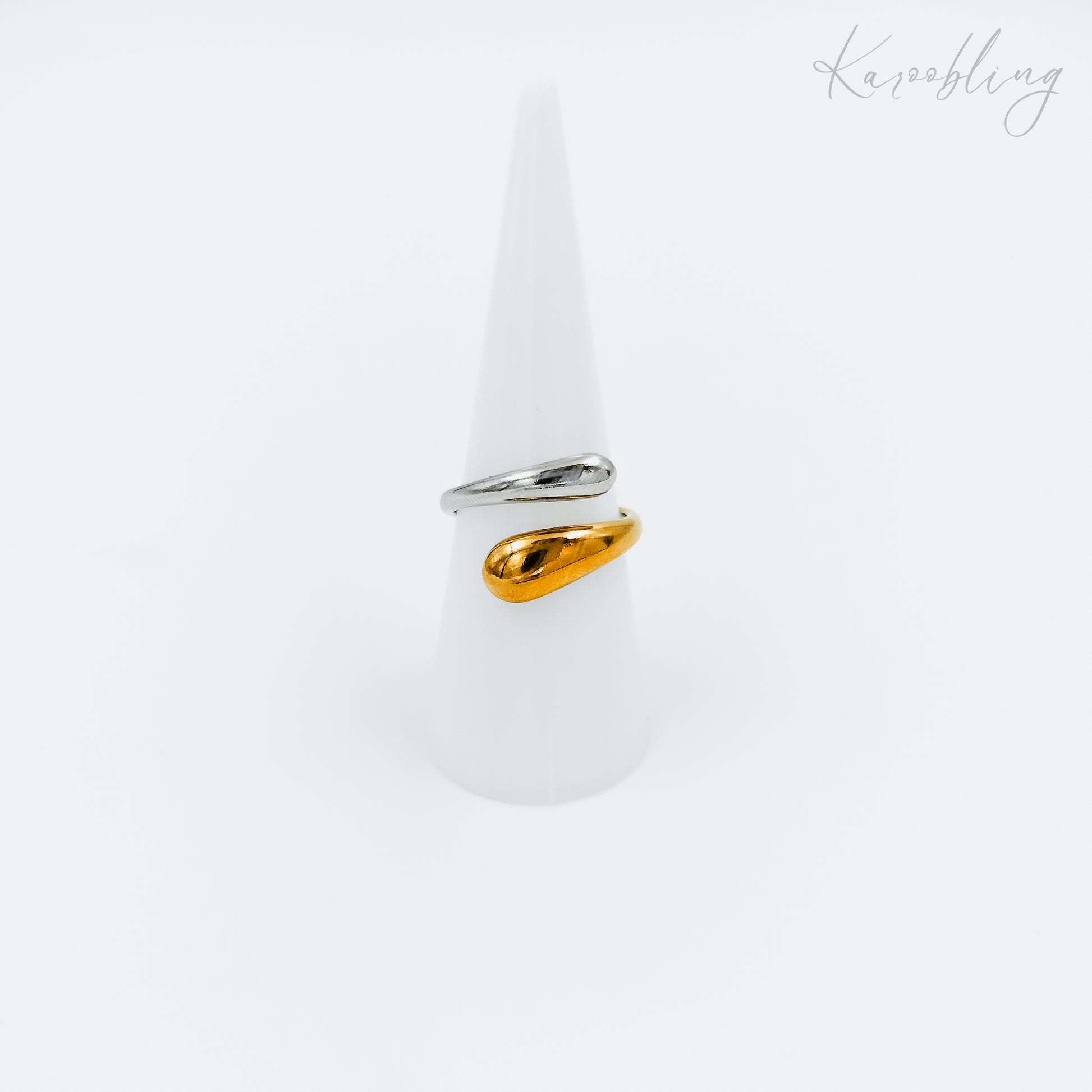 mixed metal teardrop ring (water & tarnish proof)