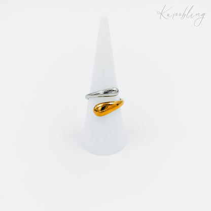 mixed metal teardrop ring (water & tarnish proof)