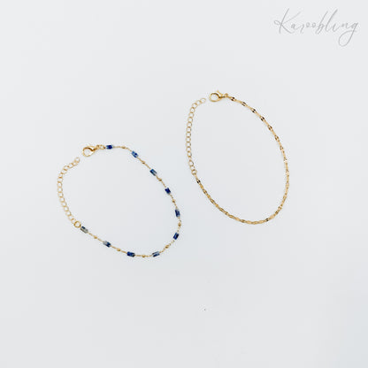 natural stone gold plated bead bracelet set