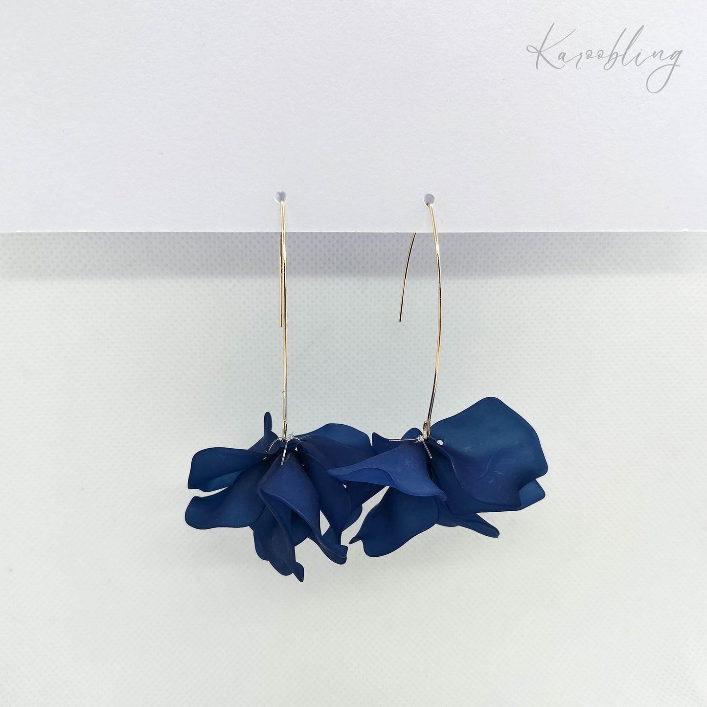 Navy BlossomDrops Earrings