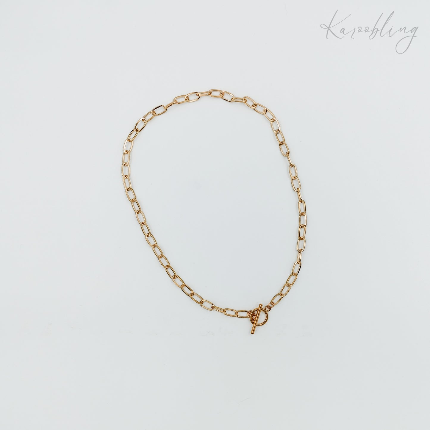 ot paperclip chain necklace gold plated (fashion jewelry)
