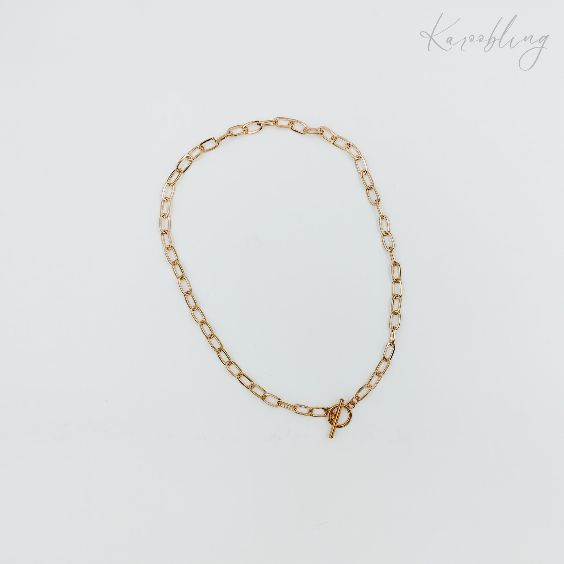 ot paperclip chain necklace gold plated (fashion jewelry)