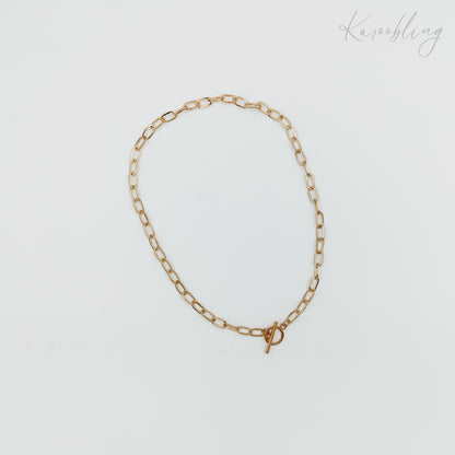 ot paperclip chain necklace gold plated (fashion jewelry)