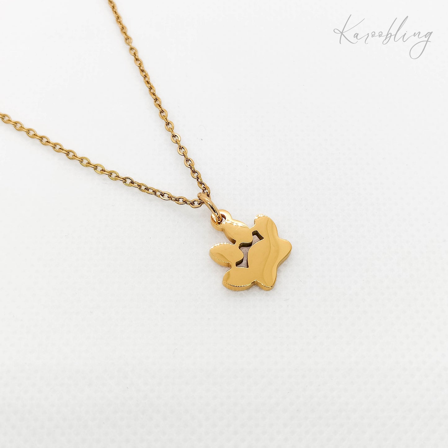 Paw Print Pendant Necklace 18K Gold Plated (Water & Tarnish Proof)