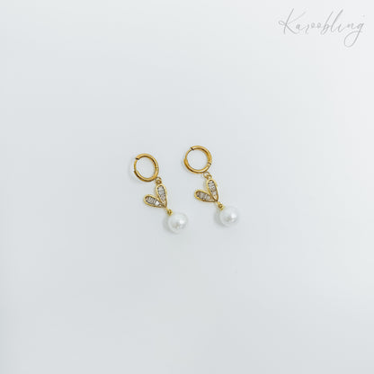 pearl drop 18k gold plated earrings (water & tarnish proof)