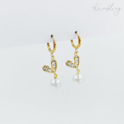 pearl drop earrings 18K Gold Plated (water & tarnish proof)