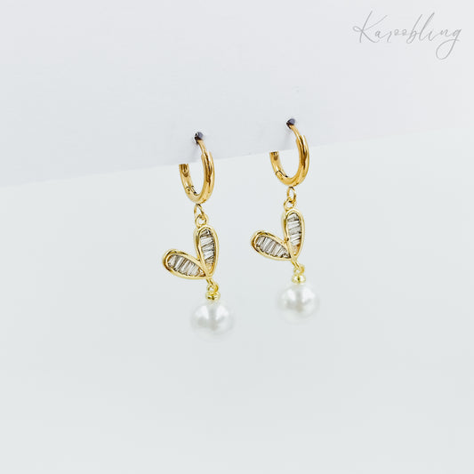 pearl drop earrings 18K Gold Plated (water & tarnish proof)