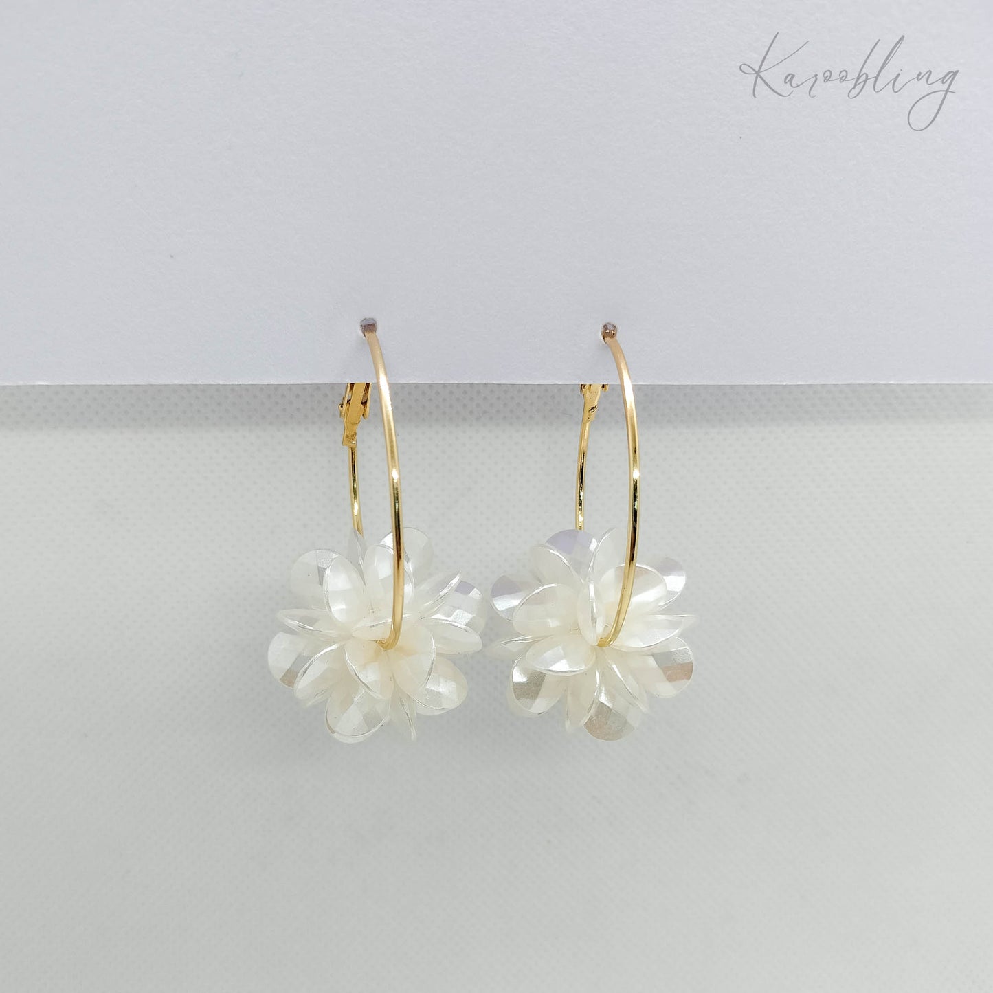 Pearl Petal Hoop Earrings