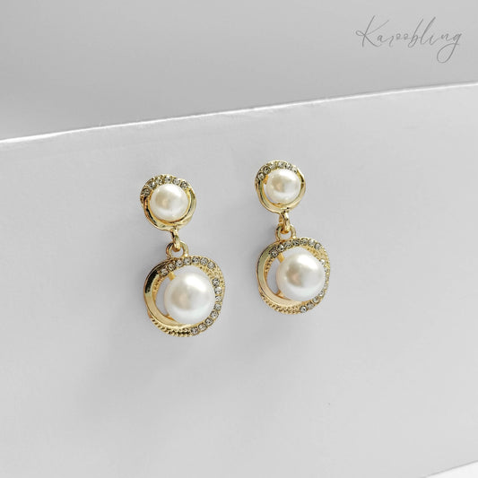 Pearl Sparkle Dangle Earrings