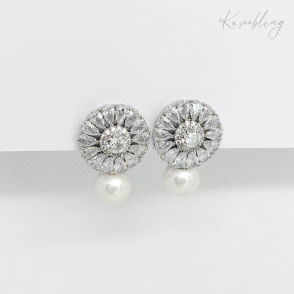 pearl statement wedding earrings