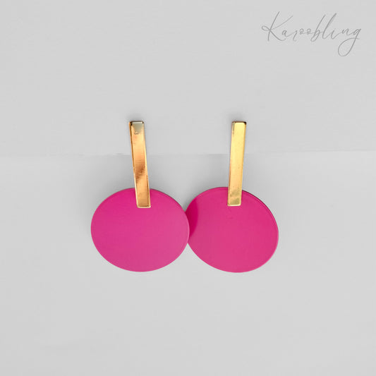 Pink & Gold Geometric Earrings