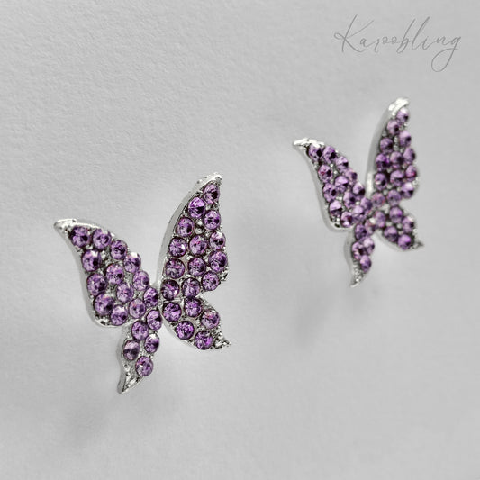 Purple Butterfly Earrings